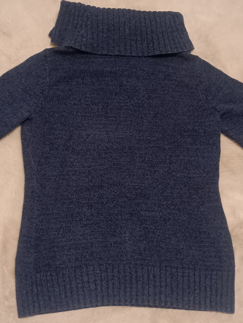 LRL Ralph Lauren Navy Blue Cowl Neck Knit Sweater Medium - Picture 5 of 5